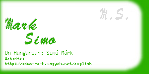 mark simo business card